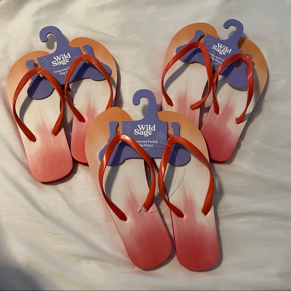 **FREE** WILD SAGE Francesca Ombre Women's Flip Flops in Orange - Picture 5 of 8